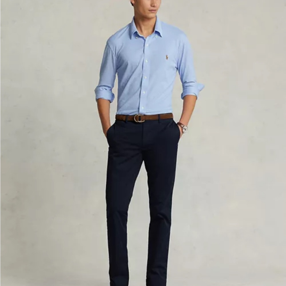 Men's Polo Ralph Lauren Stretch Slim Fit Navy Chinos - Picture 2 of 4